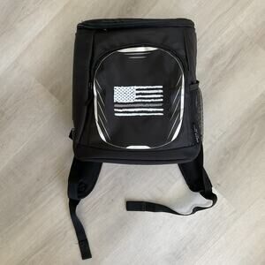 Leeds Arctic Zone 18 Can Insulated Cooler Backpack American Flag Black